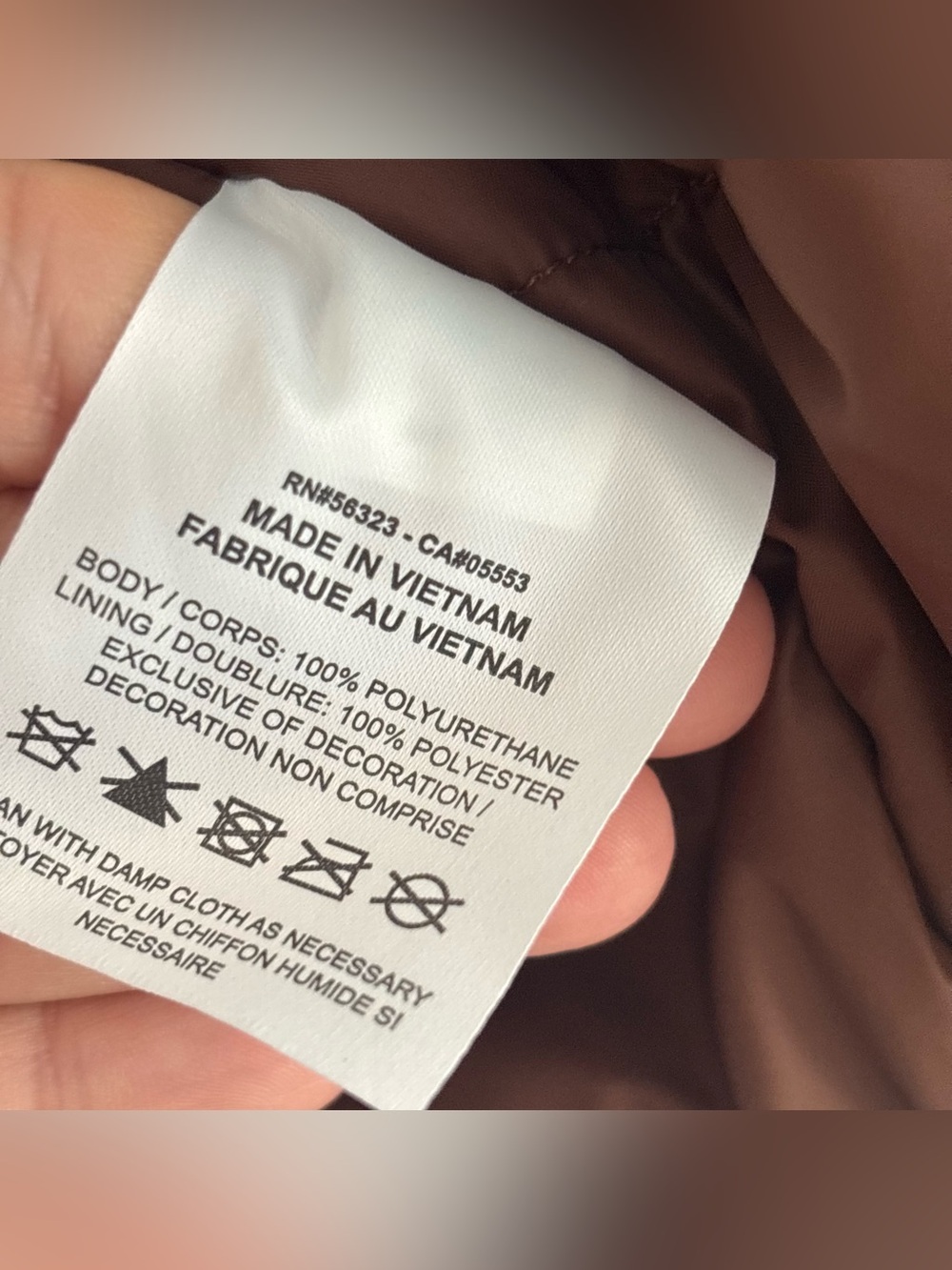 Nike woman’s size medium therma fit Brown Faux Leather Bomber Jacket with check - Picture 8 of 9